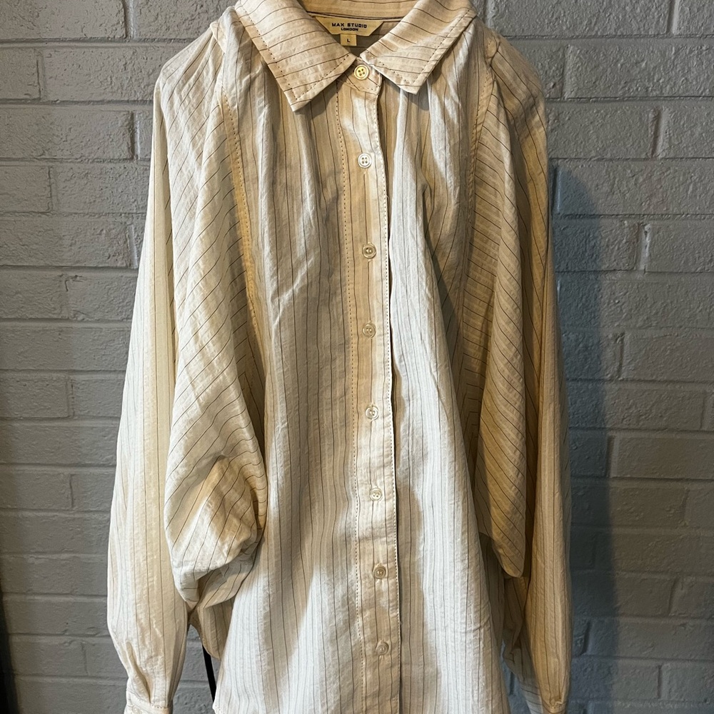 Max Studio London Women’s Striped Shirt size Large